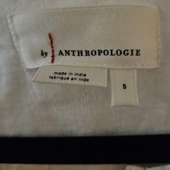 Anthropologie White Puff‑Sleeve Smocked Waist Tiered Maxi Dress - Picture 4 of 5